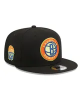 Men's New Era Black Brooklyn Nets Neon Pop 9FIFTY Snapback Hat