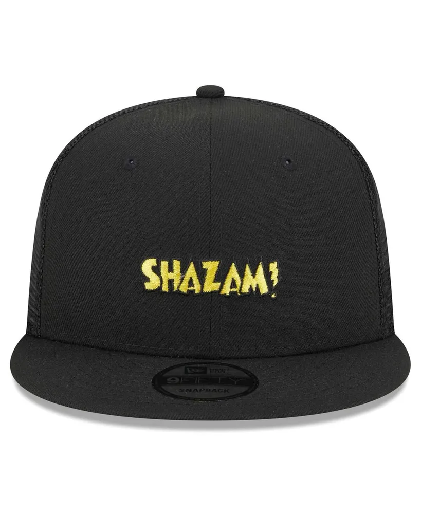 Men's New Era Black Shazam! Trucker 9FIFTY Snapback Hat