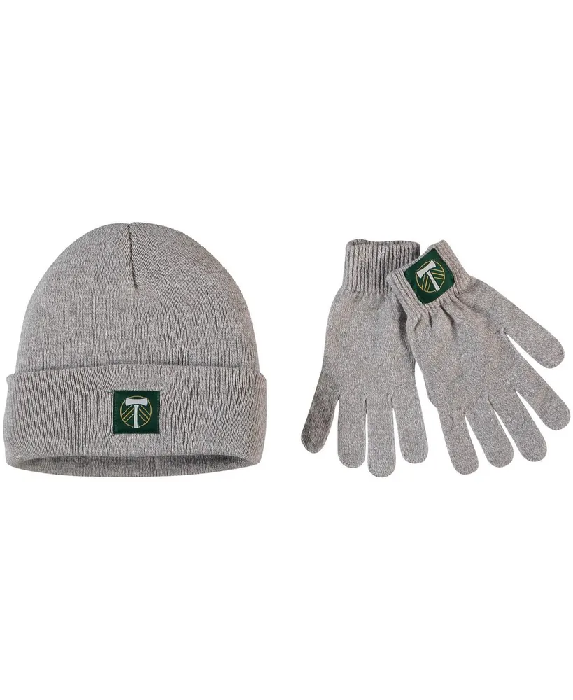 Women's ZooZatz Heathered Gray Portland Timbers Cuffed Knit Hat and Gloves Set