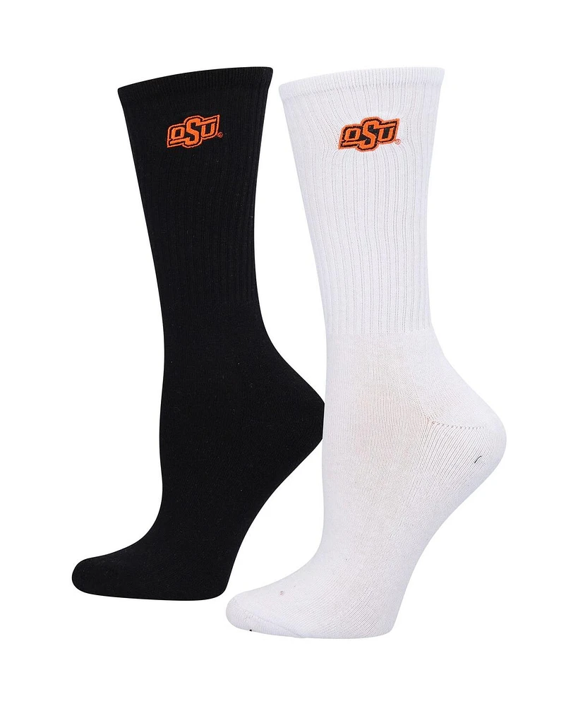 Women's ZooZatz Black, White Oklahoma State Cowboys 2-Pack Quarter-Length Socks