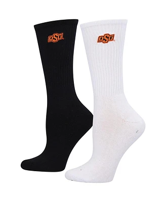 Women's ZooZatz Black, White Oklahoma State Cowboys 2-Pack Quarter-Length Socks