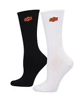 Women's ZooZatz Black, White Oklahoma State Cowboys 2-Pack Quarter-Length Socks
