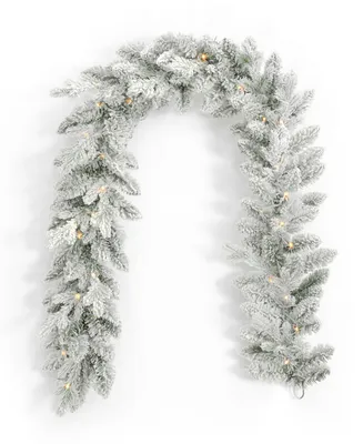 Seasonal The Bluffton 6' Pe, Pvc Garland Flocked, 141 Tips, 35 Rgb Lights with Remote Control