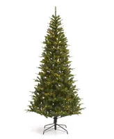 Seasonal Valley Pine 9' Pre-Lit Pe, Pvc Tree with Metal Stand, 1467 Tips, 550 Led Lights