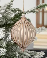 Seasonal Gesso Onion Glass Ornament 120 Millimeter, Set of 3