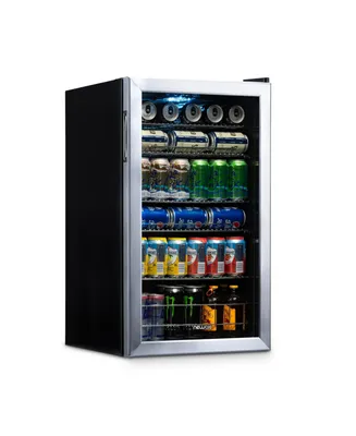 Newair 126 Can Freestanding Beverage Fridge in Stainless Steel with Adjustable Shelves