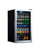 Newair 126 Can Freestanding Beverage Fridge in Stainless Steel with Adjustable Shelves