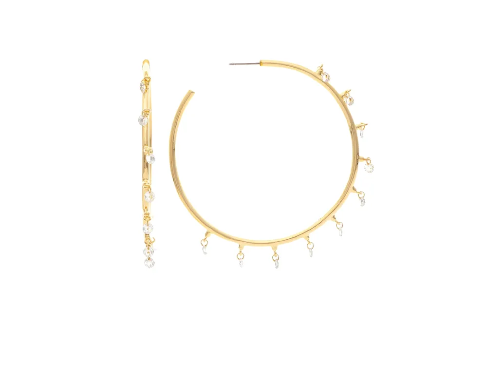 Rivka Friedman Cubic Zirconia Dangle Hoop Earrings