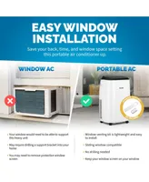 Newair 14,000 Btu Portable Air Conditioner (10,000 Btu Doe), Modern Ac Design with Easy Setup Window Venting Kit, Self