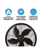 Newair Outdoor Misting Fan and Pedestal Fan Combination, 600 sq. ft. With 3 Fan Speeds and Sturdy All Metal Design, Connects Directly to Your Hose