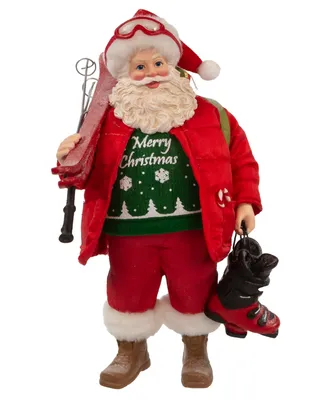 Kurt Adler 10.5" Fabriche Santa with Skis