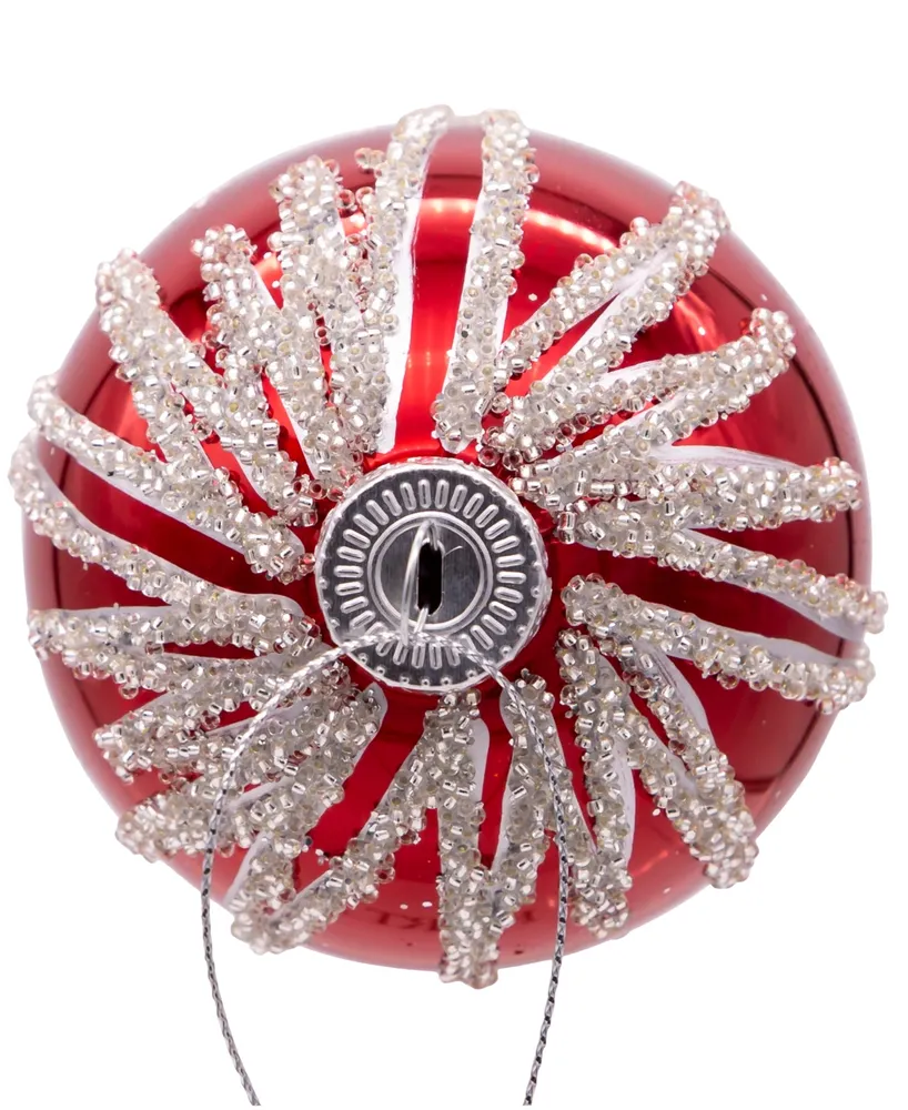 Kurt Adler 80mm Snowflake Ball Ornaments, 6 Piece Set