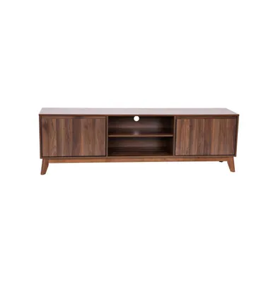 Emma+Oliver Beverly Mid-Century Modern Wooden Tv Stand With Soft Close Doors, Shelf