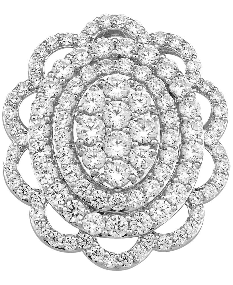 Diamond Flower Cluster Ring (3 ct. t.w.) in 10k White Gold