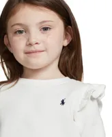 Polo Ralph Lauren Toddler and Little Girls Ruffled Fleece Sweatshirt