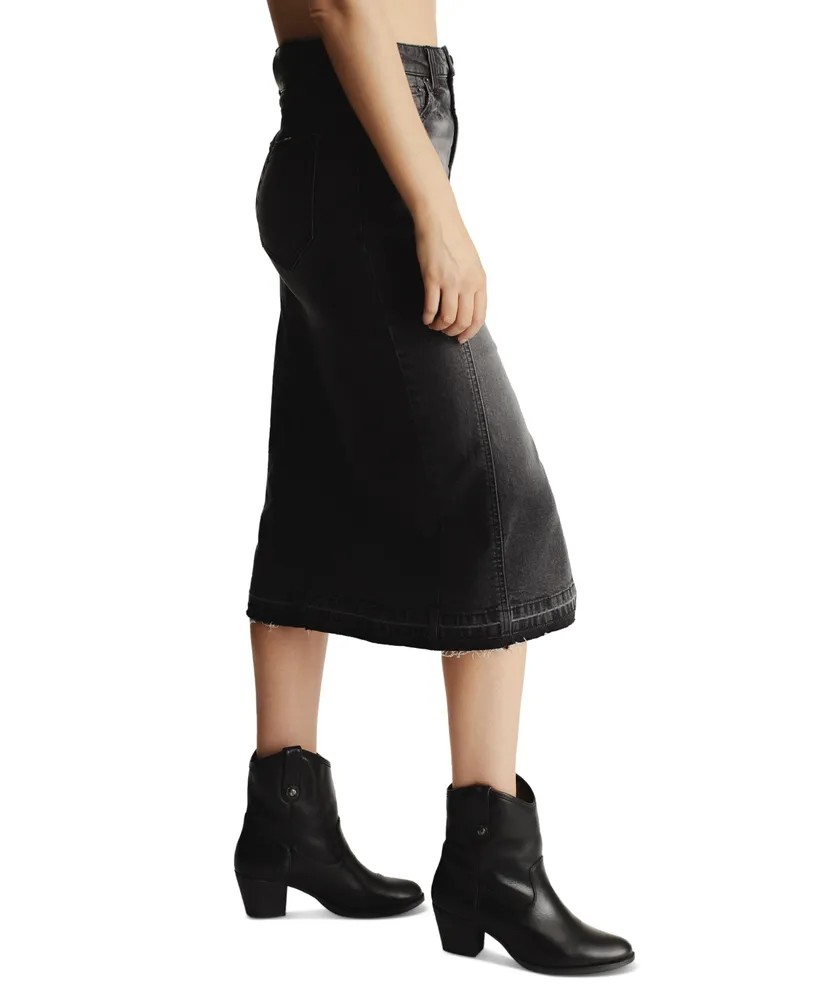 Frye Women's Slit-Front Denim Midi Skirt
