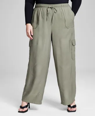 And Now This Trendy Plus Drawstring-Waist Cargo Pants