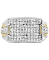 Men's Diamond Cluster Ring (1 ct. t.w.) in 10k Two-Tone Gold