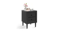 Multipurpose Retro Bedside Nightstand with 2 Drawers