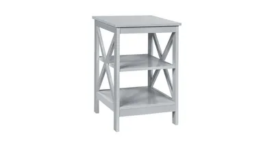 Slickblue 3-Tier Nightstand End Table with X Design Storage