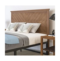 Merrick Lane Marta Queen Herring Bone Wooden Adjustable Headboard Only