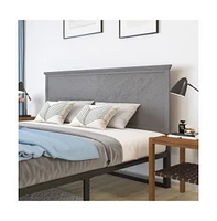 Merrick Lane Marta King Herring Bone Wooden Adjustable Headboard Only