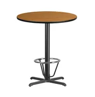 Emma+Oliver 36" Round Laminate Bar Table With 30"X30" Foot Ring Base