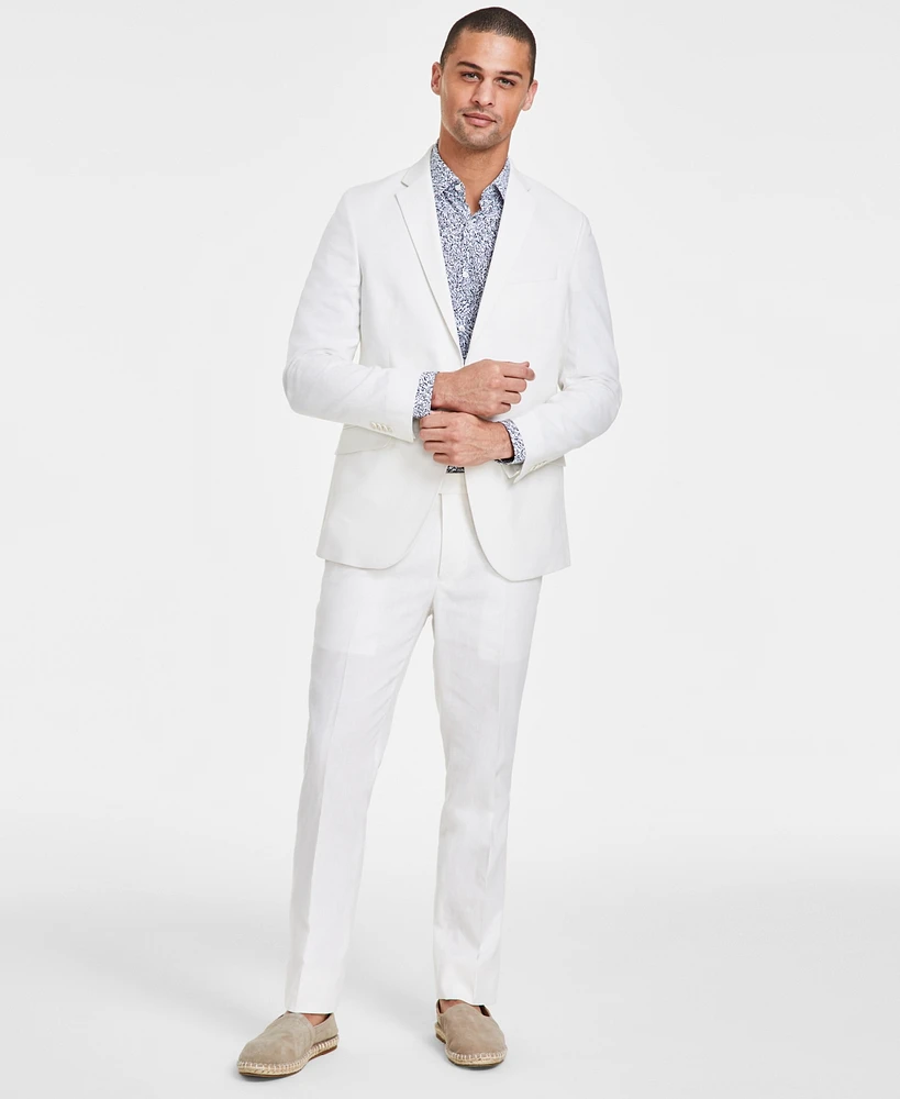 Kenneth Cole Reaction Men's Slim-Fit Stretch Linen Solid Suit