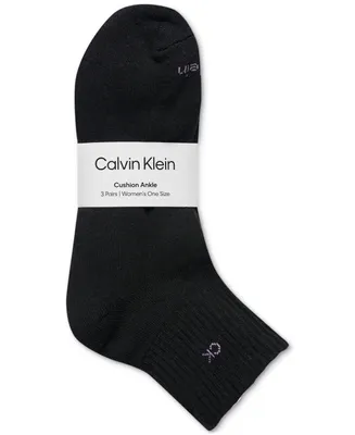 Calvin Klein Women's 3-Pk. Cushion Quarter Socks