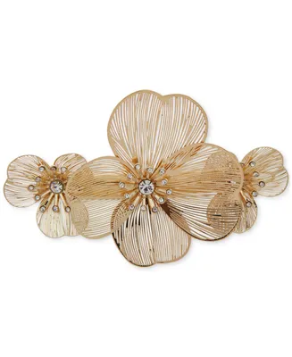 lonna & lilly Gold-Tone Crystal Flower Hair Barrette