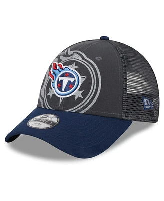 Preschool Boys and Girls New Era Graphite, Navy Tennessee Titans Reflect 9FORTY Adjustable Hat