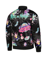 Men's Freeze Max Rick And Morty Graphic Satin Full-Snap Jacket