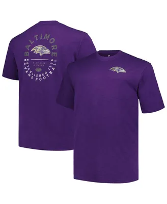 Men's Profile Purple Baltimore Ravens Big and Tall Two-Hit Throwback T-shirt