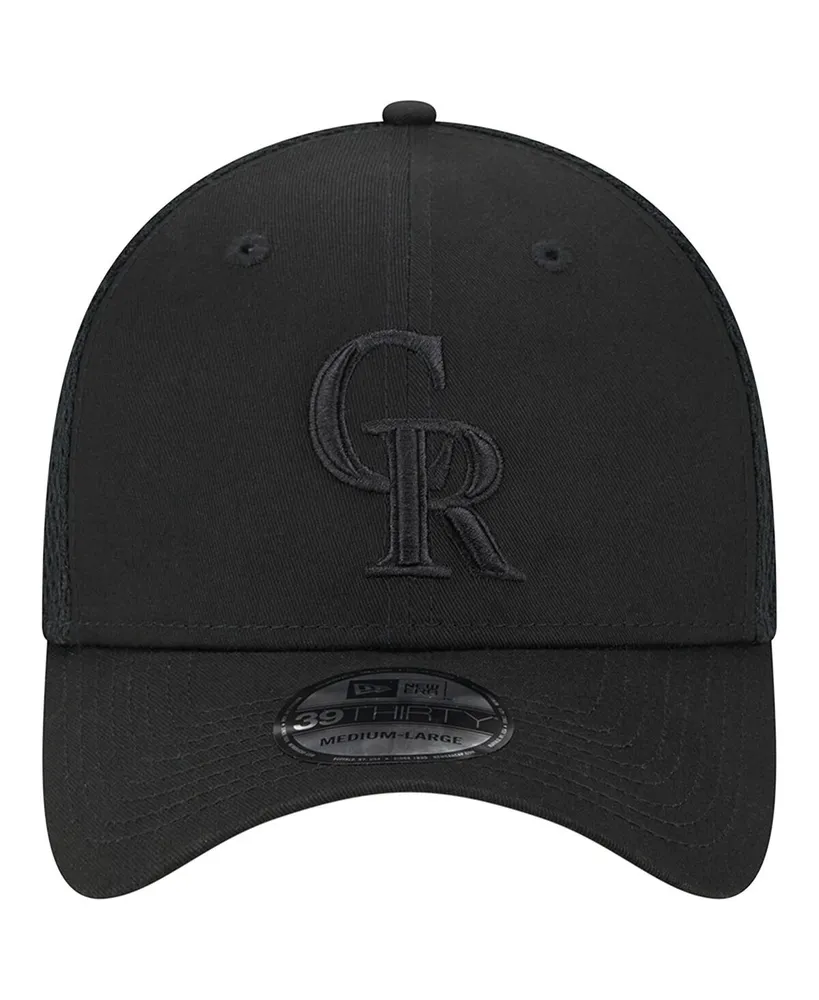 Men's New Era Colorado Rockies Black-on-Black Neo 39THIRTY Flex Hat