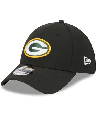 Men's New Era Black Green Bay Packers Main 39THIRTY Flex Hat