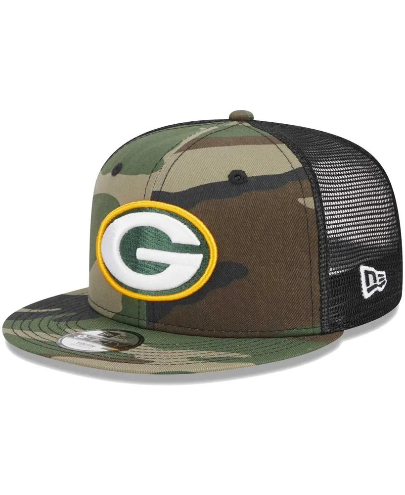 Big Boys and Girls New Era Camo Green Bay Packers Main Trucker 9FIFTY Snapback Hat