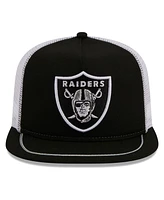 Men's New Era Black, White Las Vegas Raiders Original Classic Golfer Adjustable Hat