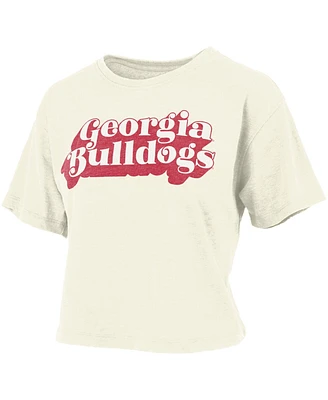 Women's Pressbox White Georgia Bulldogs Vintage-Like Easy T-shirt