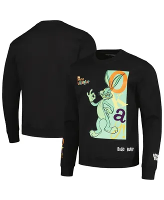 Men's Freeze Max Black Looney Tunes Bugs Bunny Fleece Pullover Sweatshirt