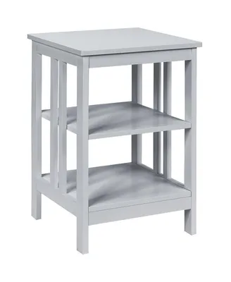 3-Tier Nightstand Sofa Side Table with Baffles and Round Corners