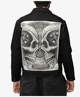 X-Ray Men's Graphic Rhinestone Denim Jacket