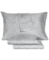 Art of the Weave Woven Jacquard Jacobean Floral Design 1000-Thread Count Sateen 4-Pc. Sheet Set