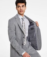 Dkny Men's Modern-Fit Black & White Plaid Suit Separate Jacket