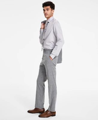 Dkny Men's Modern-Fit Black & White Plaid Suit Separate Pants