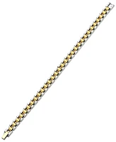 Men's Two-Tone Watch Link Chain Bracelet in Stainless Steel & Gold-Tone Ion-Plate