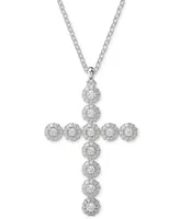 Swarovski Silver-Tone Insigne Crystal Cross Pendant Necklace