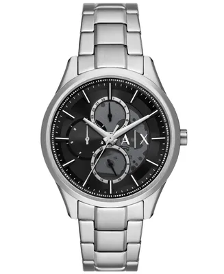 A|X Armani Exchange Men's Dante Multifunction Silver-Tone Stainless Steel Watch 42mm