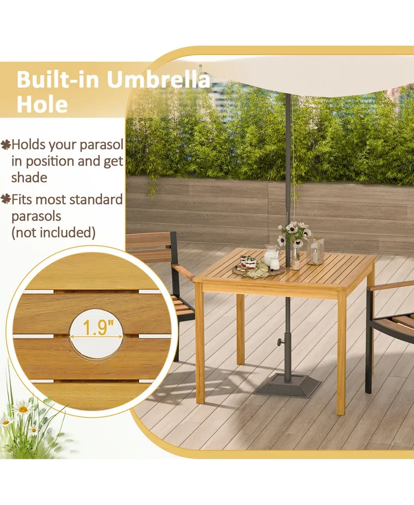 Patio Dining Table Acacia Wood Square Outdoor Bistro