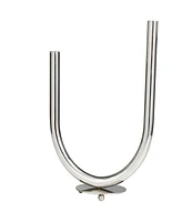 The Novogratz Silver Stainless Steel Metal Abstract U-Shaped Candelabra, 10" x 6" x 14"