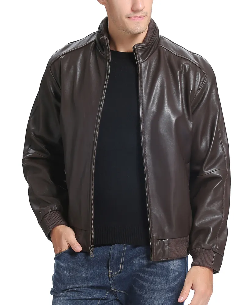 Bgsd Men's Men City Leather Bomber Jacket